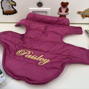 Custom embroidered pet jacket with name