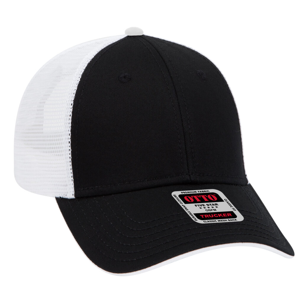 6 Panel Low Profile Mesh Back Trucker Hat – Cotton Twill (122-945)
