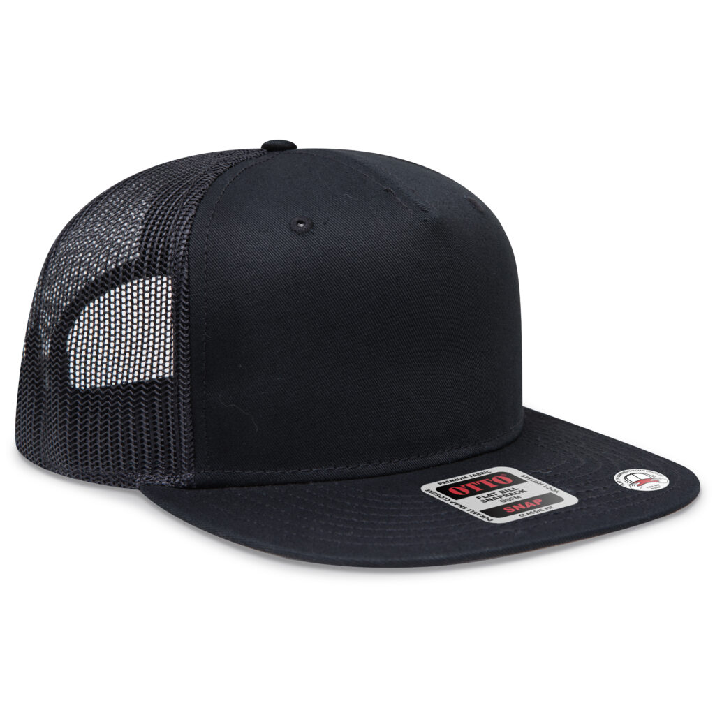 Snapback 5 Panel Pro Style Mesh Back Trucker Snapback Hat – Cotton Twill (154-1124)