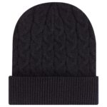 12″ Cable Knit Beanie w/ Rib Knit Cuff