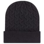 12″ Cable Knit Beanie w/ Rib Knit Cuff