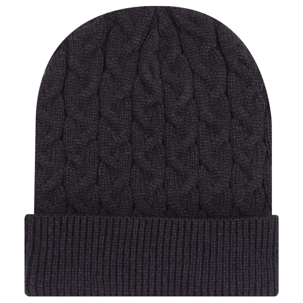 12″ Cable Knit Beanie w/ Rib Knit Cuff