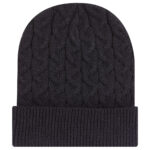 12″ Cable Knit Beanie w/ Rib Knit Cuff