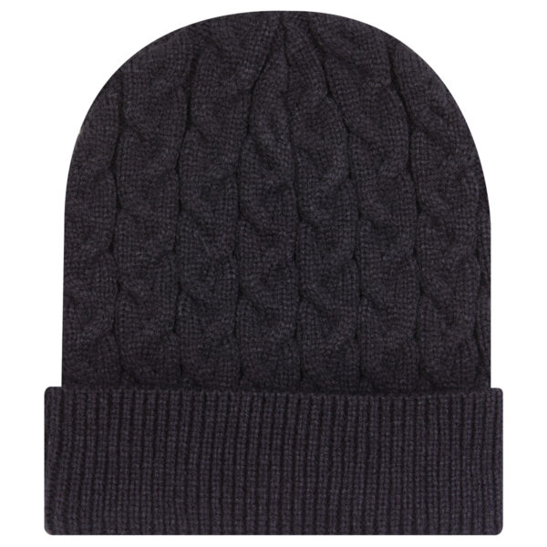 12" Cable Knit Beanie w/ Rib Knit Cuff